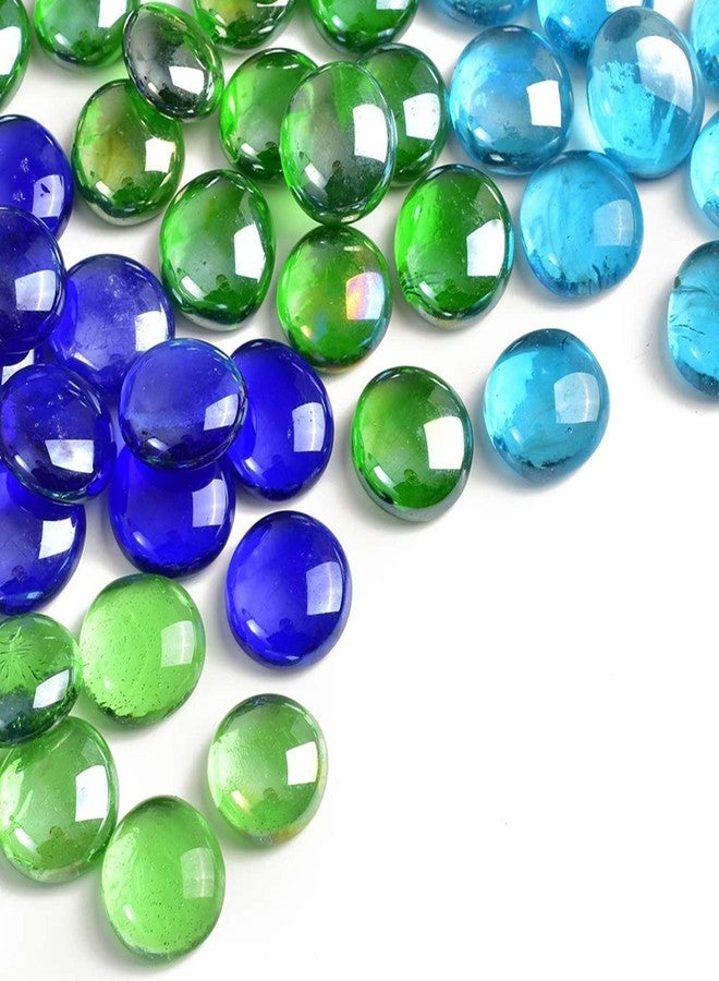VANNEF® Premium Decorative Aqua, Green & Blue Glass Pebbles for Vase Fillers Aqurium/Fish Tank, Plant Pots, Home, Garden, Indoor & Outdoor Decoration (400 gm Aqua, Green & Blue) - Image 2
